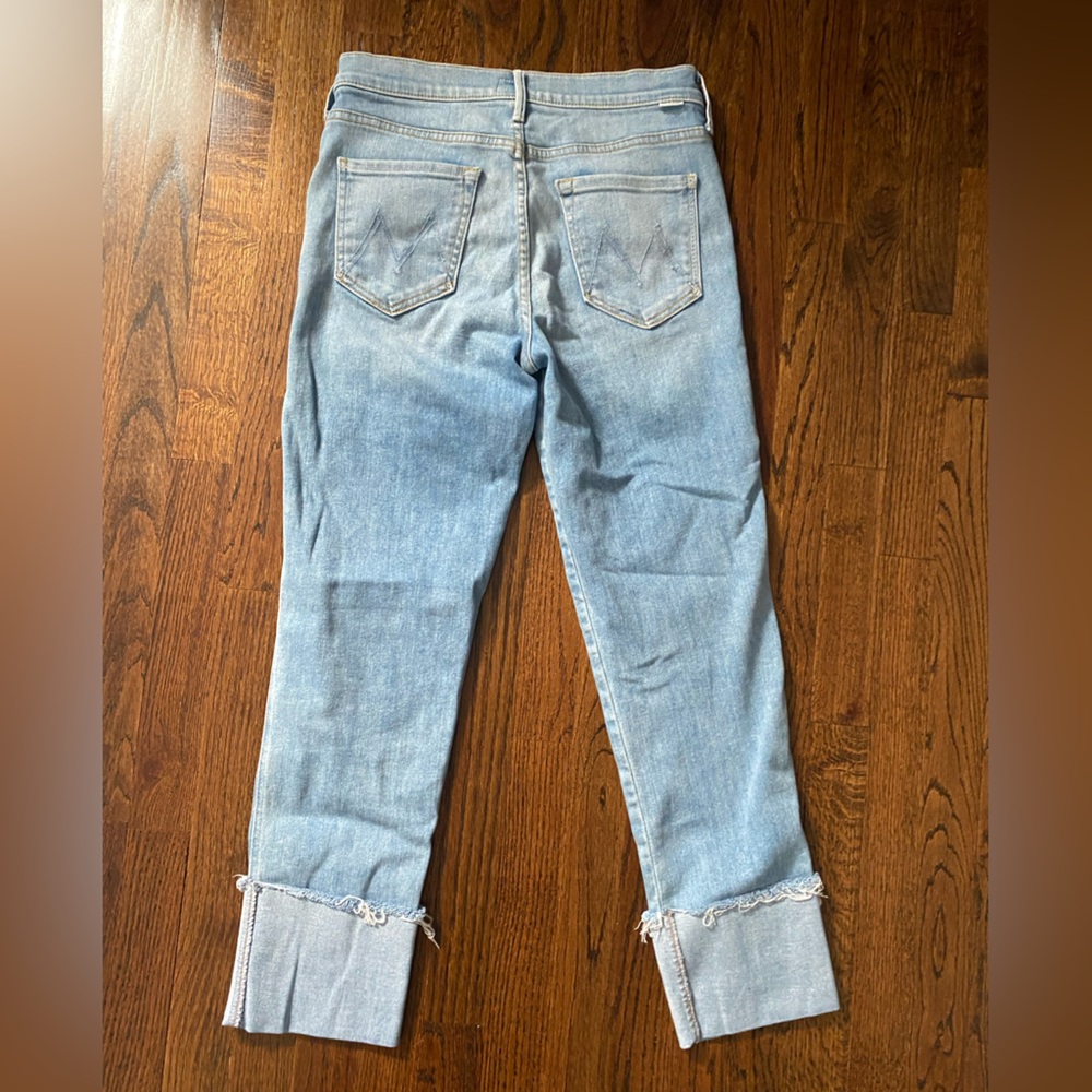 MOTHER- ankle fray pony boy Light Wash Women's Jeans size 28 Casual Cuffed Hem